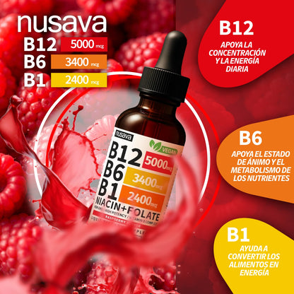 Nusava® Vitamina B Complex (B1, B6, B12, Niacina, Folato)