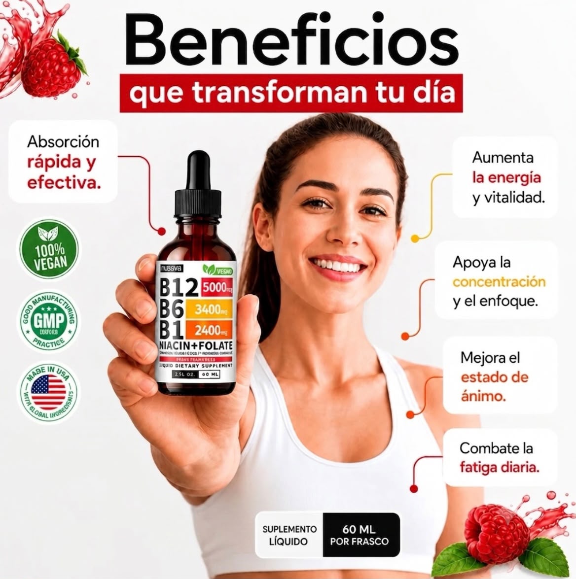 Nusava® Vitamina B Complex (B1, B6, B12, Niacina, Folato)