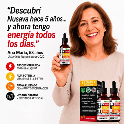 Nusava® Vitamina B Complex (B1, B6, B12, Niacina, Folato)