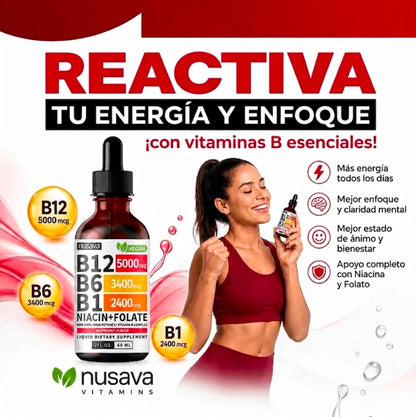 Nusava® Vitamina B Complex (B1, B6, B12, Niacina, Folato)